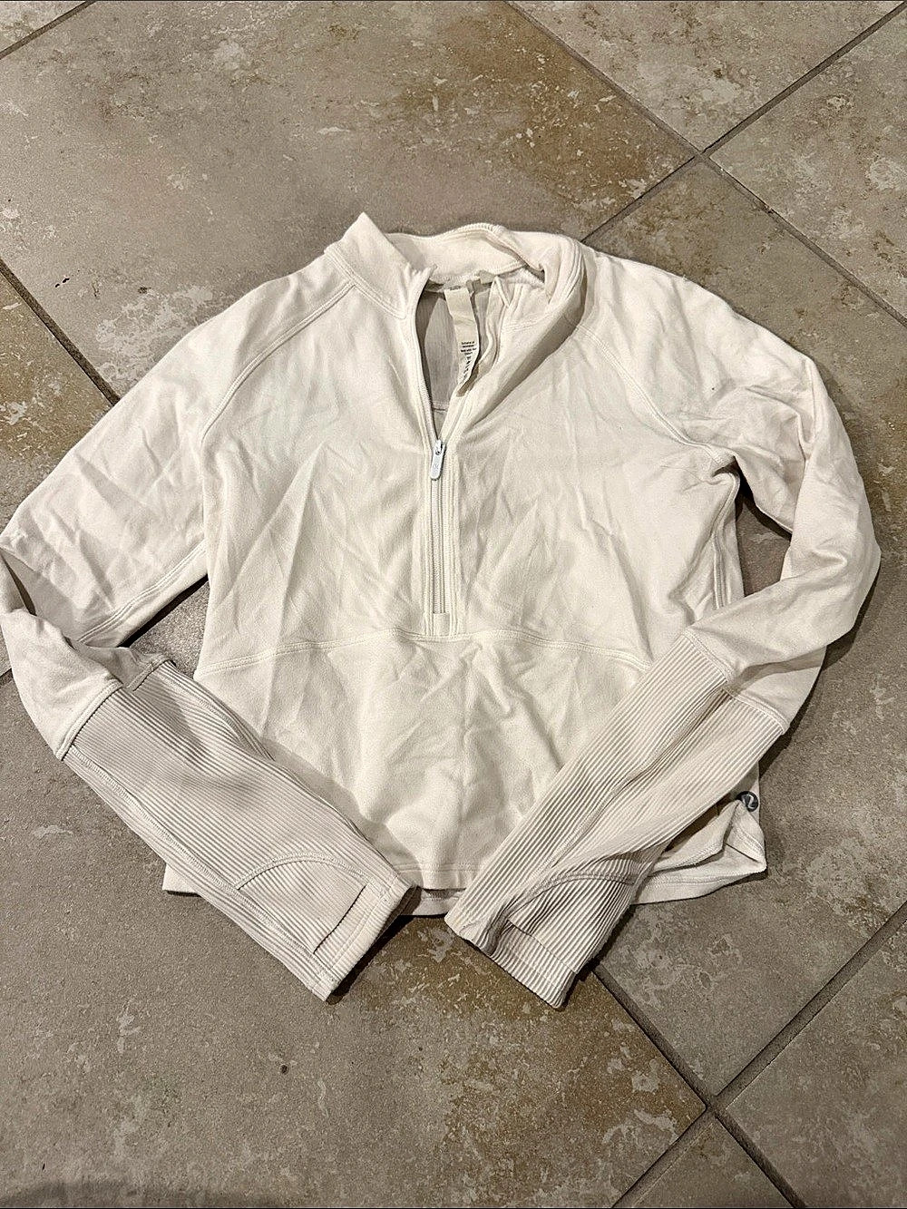 lululemon Ready to Rulu Half-Zip Pullover White Size 4